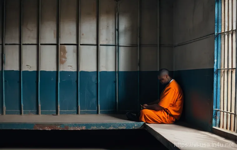 미국 교도소 시스템 - Image Prompt 1: The Weight of Confinement**
