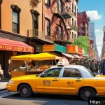 Home 22 미국 동부여행 핵심 정보 - A vibrant New York City street scene featuring diverse cultural neighborhoods like Chinatown and Lit...